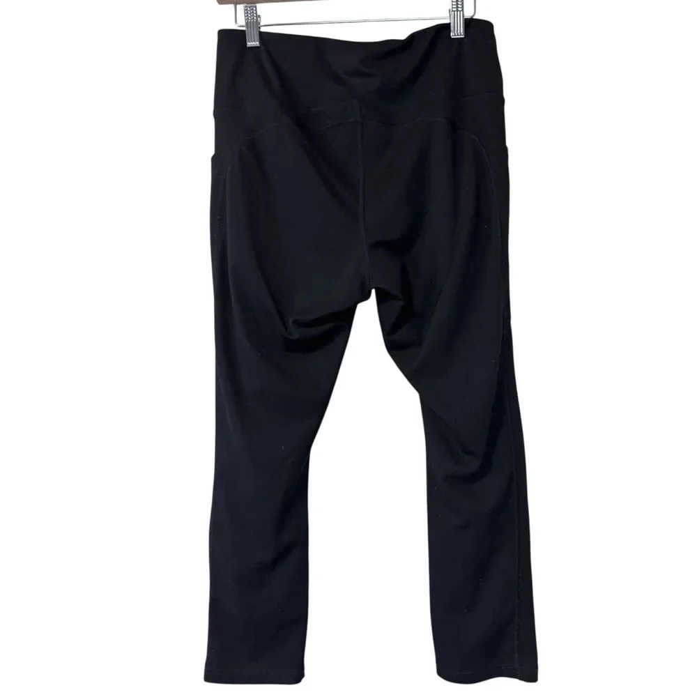 Juicy Couture Y2K Black Gold Bling Label‎ Cropped Ankle Pants Size Large